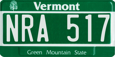 VT license plate NRA517