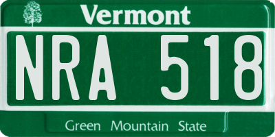 VT license plate NRA518