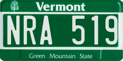 VT license plate NRA519