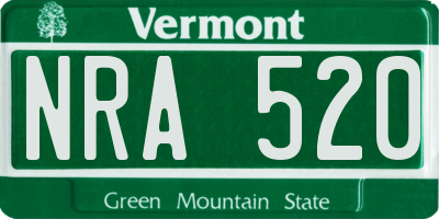 VT license plate NRA520