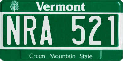 VT license plate NRA521