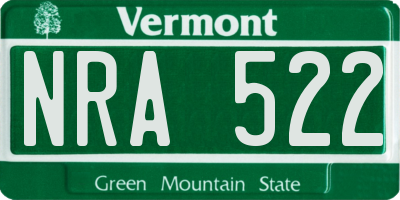 VT license plate NRA522