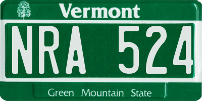 VT license plate NRA524