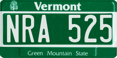 VT license plate NRA525