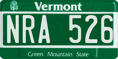 VT license plate NRA526