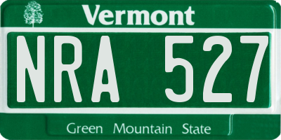 VT license plate NRA527