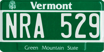 VT license plate NRA529