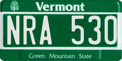 VT license plate NRA530