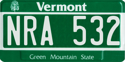 VT license plate NRA532
