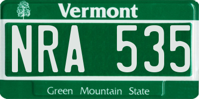VT license plate NRA535