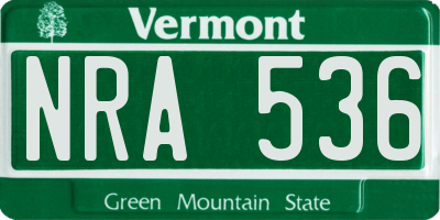 VT license plate NRA536