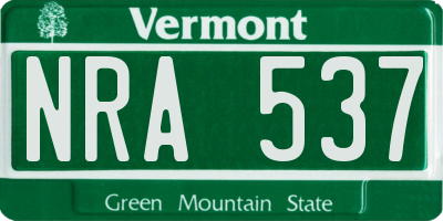 VT license plate NRA537