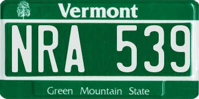 VT license plate NRA539