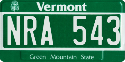 VT license plate NRA543