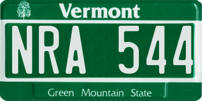 VT license plate NRA544