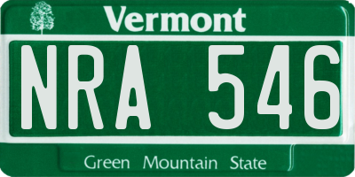 VT license plate NRA546