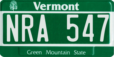 VT license plate NRA547