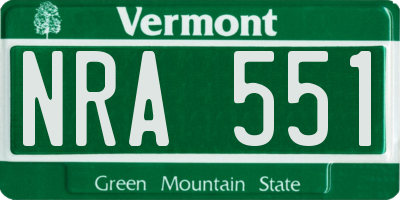 VT license plate NRA551