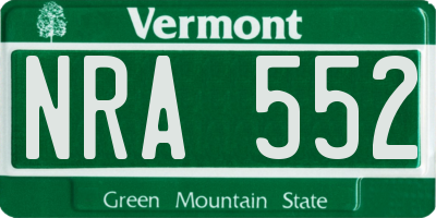 VT license plate NRA552
