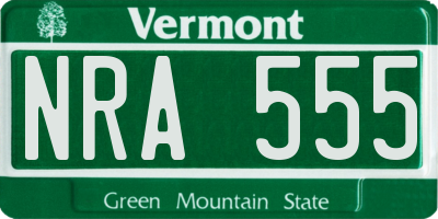 VT license plate NRA555