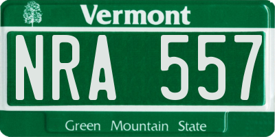 VT license plate NRA557