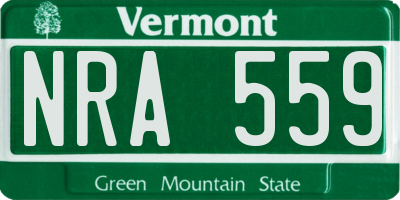 VT license plate NRA559