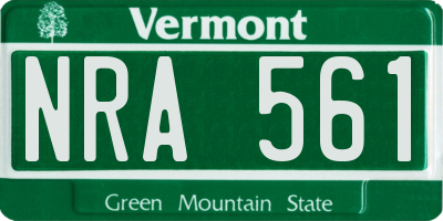 VT license plate NRA561
