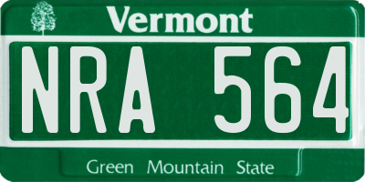 VT license plate NRA564