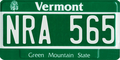 VT license plate NRA565
