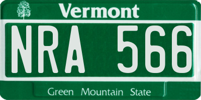 VT license plate NRA566