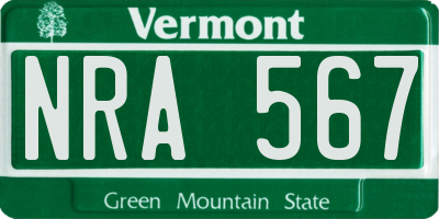 VT license plate NRA567