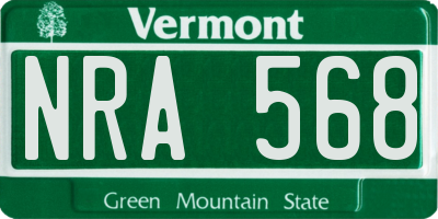 VT license plate NRA568