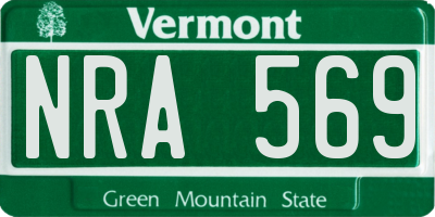 VT license plate NRA569