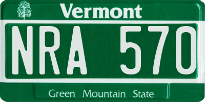 VT license plate NRA570
