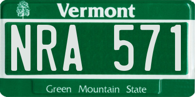 VT license plate NRA571