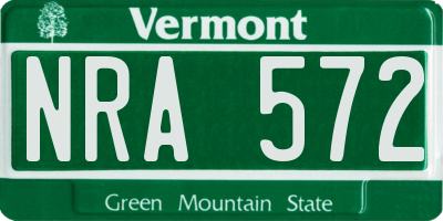 VT license plate NRA572