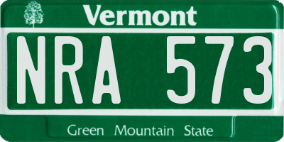 VT license plate NRA573