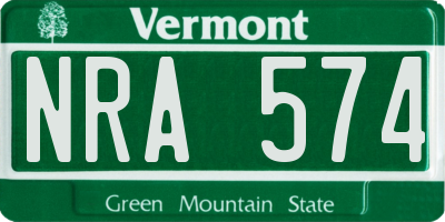 VT license plate NRA574