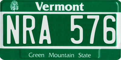 VT license plate NRA576