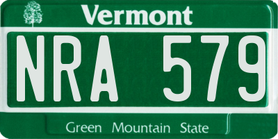 VT license plate NRA579