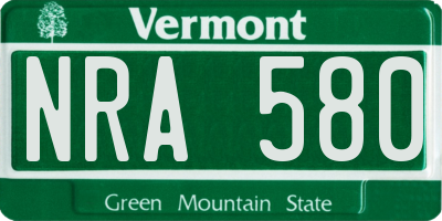 VT license plate NRA580