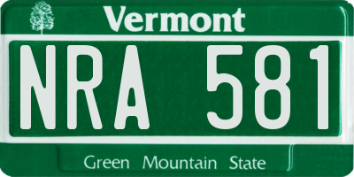 VT license plate NRA581