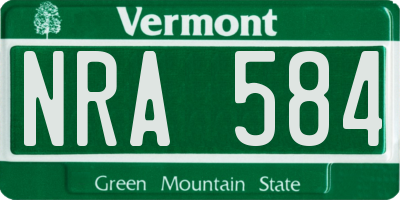 VT license plate NRA584