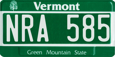 VT license plate NRA585