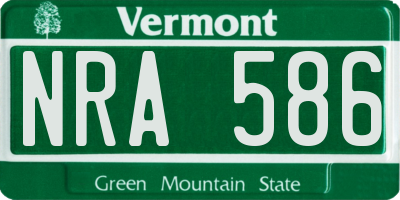 VT license plate NRA586