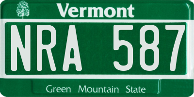 VT license plate NRA587