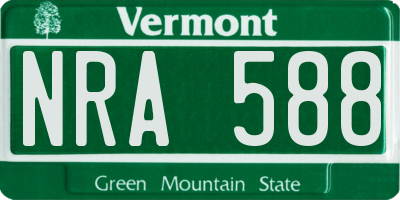 VT license plate NRA588