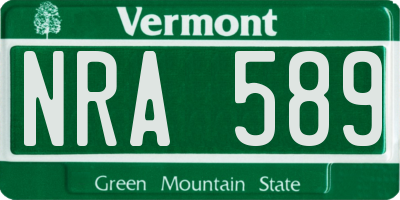 VT license plate NRA589