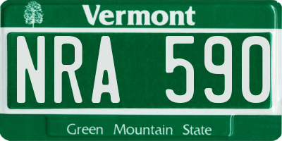 VT license plate NRA590