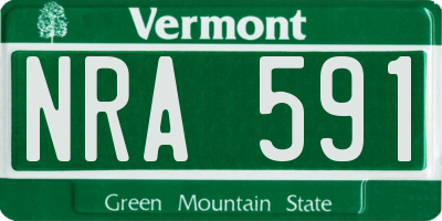 VT license plate NRA591